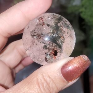Garden quartz, phantom or lodolite quartz Crystal Sphere 40.1mm